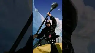 IN A MINUTE: Kayaker records biggest descent of a glacial waterfall #shorts