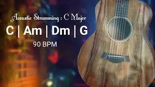 Acoustic Guitar Loop Strumming 90 BPM [ C Am Dm G ]