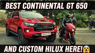 The Ultimate Red Duo: INSANE Custom Continental GT 650 & Hilux! 😱🔥