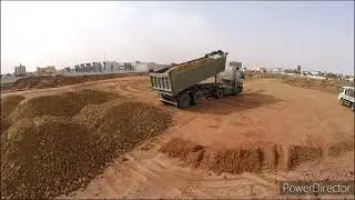 Great Scene Heavy Loading Trailer Dumtruck Dumping Sub-Base for Road Foundation Project in KSA