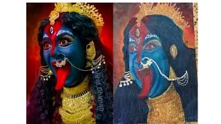 Kali Mata Drawing, Oil Pastel Drawing, Step By Step Tutorial, For Art Competition, Diwali Drawing ☺️