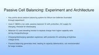 Passive Cell Balancing: Experiment and Architecture | Lecture 43 Resource Management - II