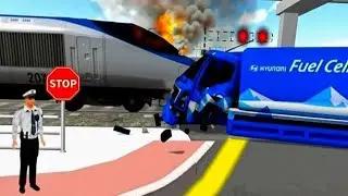 Train vs Truck Collision 🚆🚚 | Dangerous Crossing Accident | 3D Driving Class Gameplay 