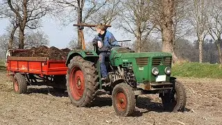 Deutz D4006 mit JF AV50 Miststreuer [Sound]