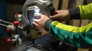 Corte de metal con ingletadora