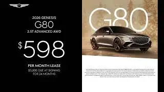 Lease a 2026 G80 for just $598/mo. at Genesis of Conshohocken during the Genesis Signature Event!