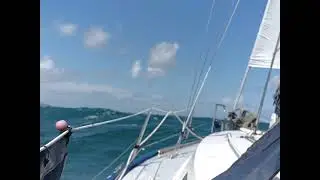 Helgoland Anfahrt bei 6-7bft und 2,5 bis 3m Welle - mit der guten alten WiBo835