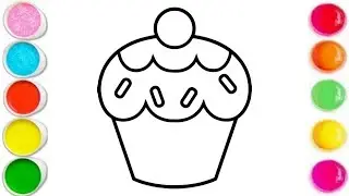 Cupcake drawing | coloring for kids
