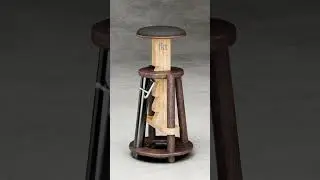 Simple Height Adjustment Mechanism for a Wooden Stool