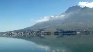 Stunning view of the San Pablo Lake and the Imbabura volcano