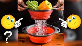 Foldable Fruit & Vegetable Washing Basket Strainer | 2-piece Portable Colander Collapsible Basket