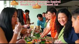 Cubist Boodle Fight Feast Art | Filipino-Inspired Modern Wall Decor