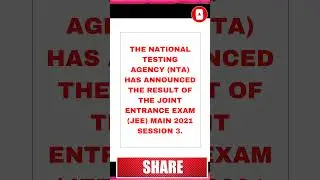 🔴Big News:- JEE Main 2021 - 3rd Attempt Result Declared | #shorts #JEE #jeemain2021 #jeemainsresult