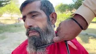 ASMR Haircut and BEARD Trimming l  ROADSIDE BARBER ✂️