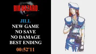 Resident Evil 1996 (PC) - Jill, No Save, No Damage Speedrun - 00:52'11