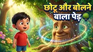 छोटू और बोलने वाला पेड़ 🌳 | Kids Cartoon Story in Hindi | Moral Story for Kids