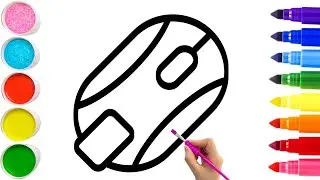 Draw and Colour computer Mouse Drawing 🖱️ 🖱️ 🎨 | Easy Drawing For kids Toddler art