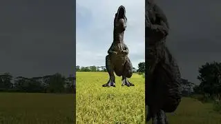 t rex chase big dinosaur jurassic world #shorts #vfx #dinosaur #trending #video