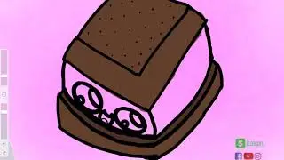Children's Digital Art - Ice cream sandwich - from Art time with kid - iPad procreate