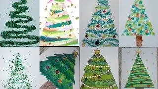 Draw different types of christmas 🎄🌳  trees #christmas #christmasart #art #christmasdrawing #drawing