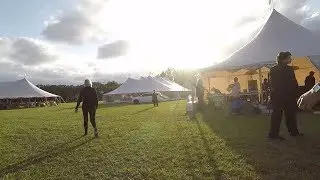 Catering a large outdoor wedding; bartending behind the scenes