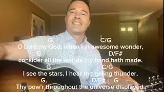 How Great Thou Art Simple Fingerpicking Guitar Lesson in G w/ Lyrics and Chords