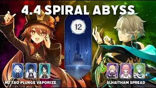 PLUNGE!! 4.4 Spiral Abyss, C0 Hu Tao lvl 1 Talents and C0 Alhaitham Spread! | Genshin Impact