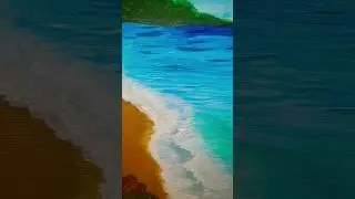 Serene Shores of Paradise Island 🏝 🌊 #art #paintingart #acrylicpainting #artwork