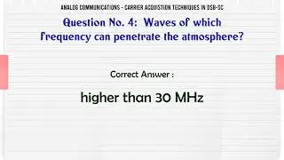 MCQ Questions Carrier Acquistion Techniques in DSB-SC with Answers