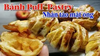Bánh táo bột ngàn lớp với nhân táo mật ong - Puff Pastry cake with Apple and honey filling