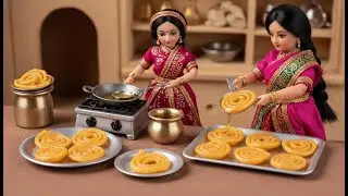 Miniature Doll Jalebi Making ASMR | Indian Village Tiny Kitchen Story