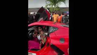 Simply tacha is back with a banger Ferrari #bbnaija #celebrity #entertainment