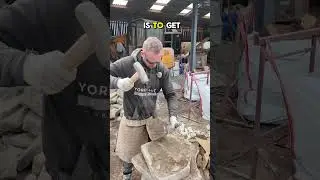 Hitting your hand? #stonework #construction #stone #skills