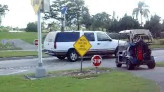 Golfcart: Slow across street Stunt.