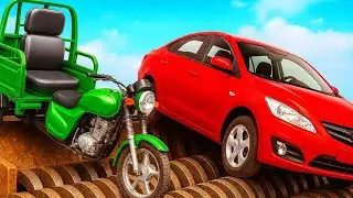 Extreme Giant Shredder vs Heavy Vehicle Car & Rishaw Scrap! Insane Crushing