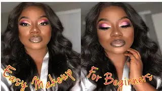 Pink cut crease eyeshadow tutorial dark skin | Fall Makeup 2019 WOC | WOC Makeup Tutorials 2019