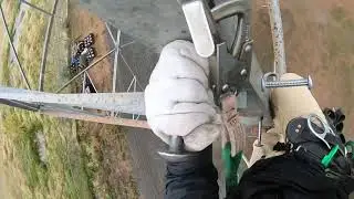 Climbing 95&rsquo; Lattice tower at northwest lineman college ￼