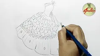How to draw a Party Wear Designer Dresses - S Pollen