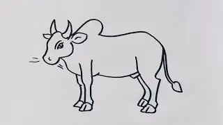 How to draw a bull/Bull drawing easy step by step/Mattu Pongal drawing easy step by step @JSdrawing 