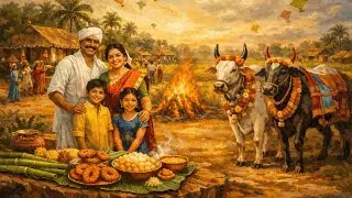 Sankranti (Pongal) – The Festival of Harvest | Andhra Village (Oil Painting) Cinematic Story