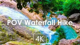 POV Hike / Climb to a Waterfall | Overlayed Activity Info and Map | 4K