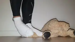 Teen boy trample teddy in Sweaty Gym Socks 😈