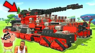 I Built MEGA MONSTER CAR to Destroy EVERY CAR in BLOCK TECH SANDBOX with SHINCHAN and CHOP