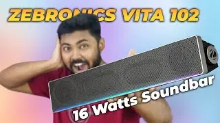 16 Watts Soundbar ZEBRONICS VITA 102 Call Function With RGB Effects