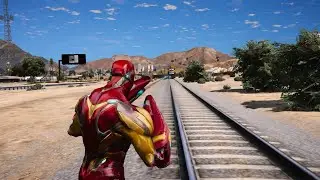 GTA5: IRON MAN Vs TRAIN || Can IRON MAN Stop The TRAIN || GTA V Gameplay || #Shorts #Ironman