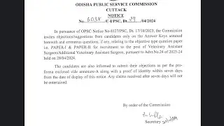 OPSC VAS & AVAS Answer key Notification Released 2024