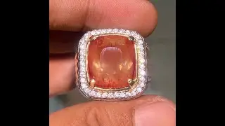 Natural 14.20ct Batu Yellowish Orange Andesine Feldspar Untreated