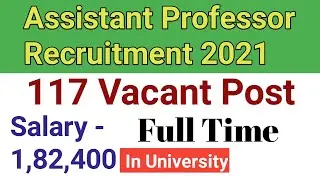 117 University Assistant Professor Recruitment 2021 / Salary - 1,82,400 / Full Time