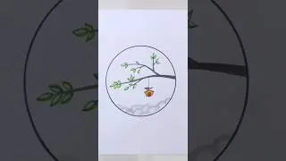 circle scenery drawing || #shorts #arts