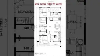 Floor Plan 7mx11.725m Cost Estimate, #home #pinterest #floorplan #shorts